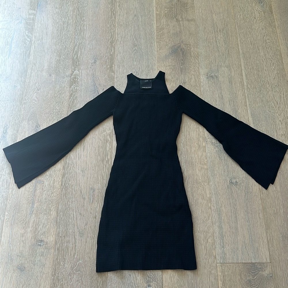 C/MEO Collective off shoulder black dress